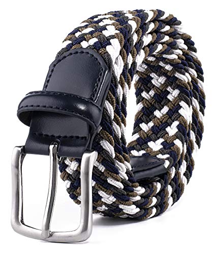 Image of Fabio Valenti Canvas Elastic Fabric Woven Stretch Braided Belts for Men Women Junior with Multicolored /Full Sizes