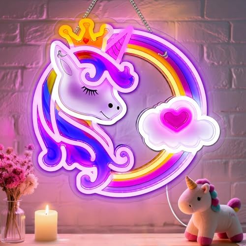 Unicorn Neon Sign for Wall Decor,10 Adjustable Dimmable Colorful ...