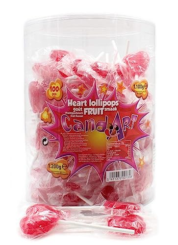 Sucettes Coeur Fruit 1200 Grs (+/-100 Pcs)