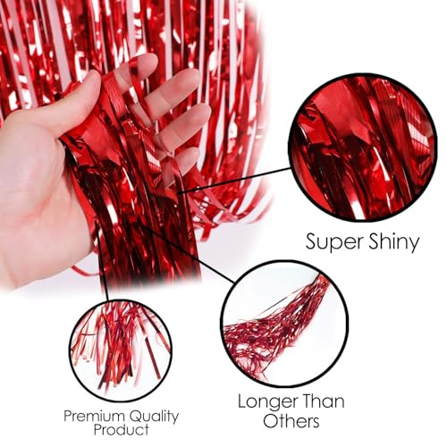 Image of Party Propz Birthday Decoration Kit For Husband - 41 Pcs Happy Birthday Decoration Kit with Red Foil Curtain, Red Balloons, Blue Balloons, Ribbons & Banner (Latex, Foil, Cardstock)