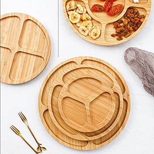 Plateau de service en bambou avec 5 grilles et couvercle, parfait pour les desserts, les fruits, les légumes lors de fêtes, les dîners de famille et les vacances