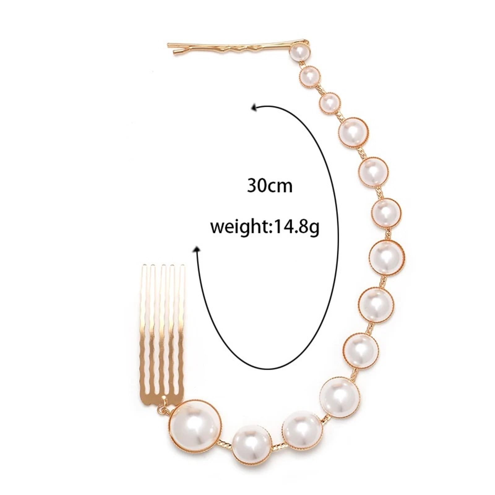 Perle for capelli da sposa, gioielli, ciondoli, pettini for in cristallo, forcine for feste donna, accessori for per Capelli da Sposa(Gold)