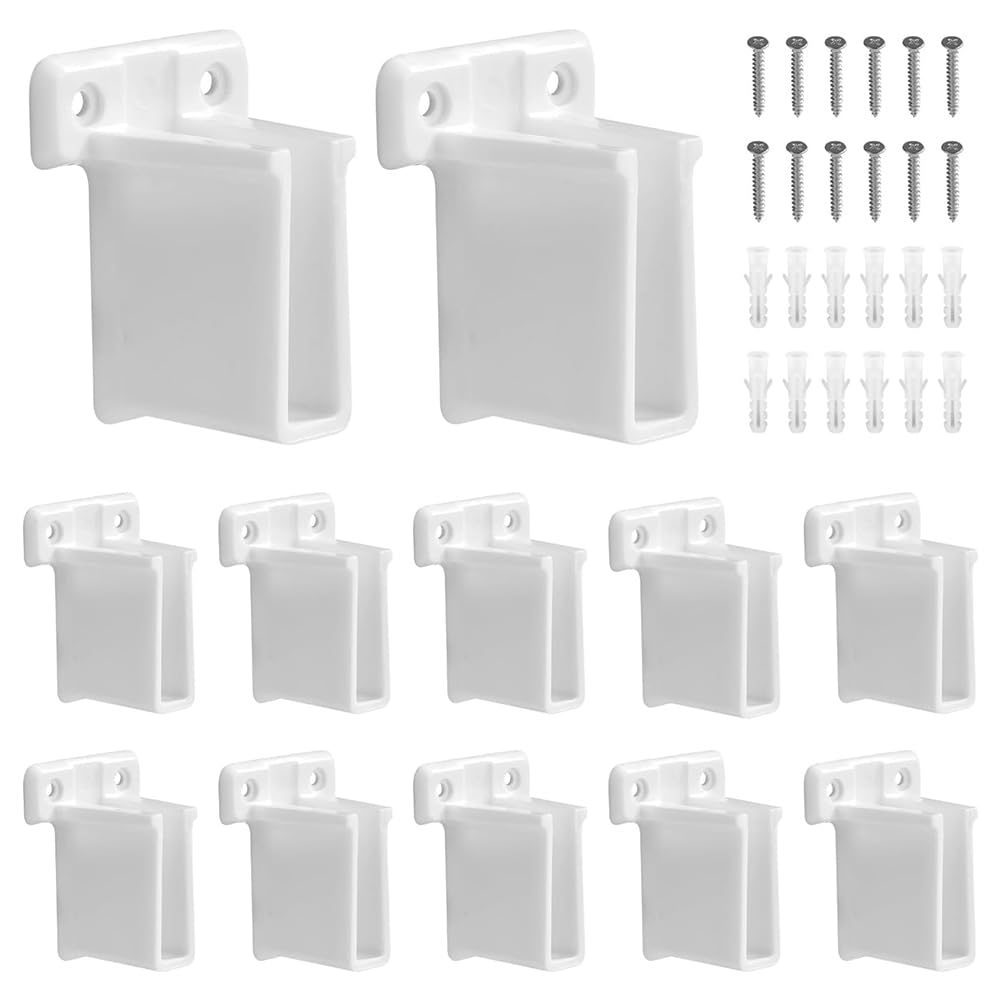 Ijsdnvjndx White 12Pcs Wire Shelf End Brackets, Heavy Duty Closet Shelves Brackets Wall Mount Brackets Wire Shelf Corner Support Bracket