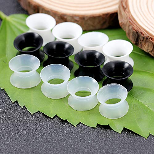 Cisyozi 00G Plugs Gauges Tunnels Earrings Ultra Thin Silicone Plastic Ear Skin Flexible Flesh Clear Tunnel Expander Stretching Gauge Earlets Plugs Gauges Kit Earlets Retainer For Women Men 00G(10Mm) #TOP3