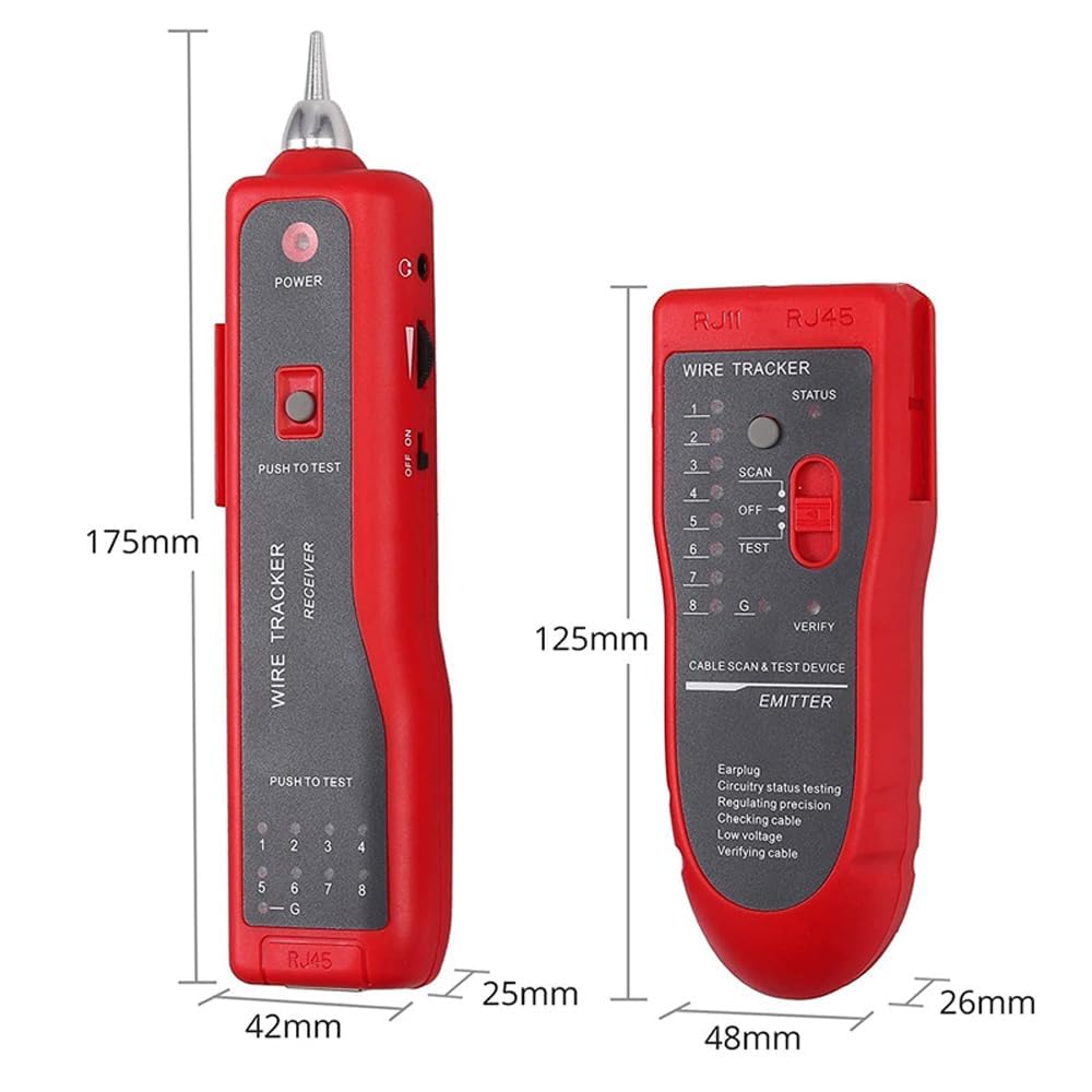 Détecteur de câbles Multifonction JW360, traçeur de Fils et testeur de câbles réseau et téléphoniques pour l'inspection et la Maintenance
