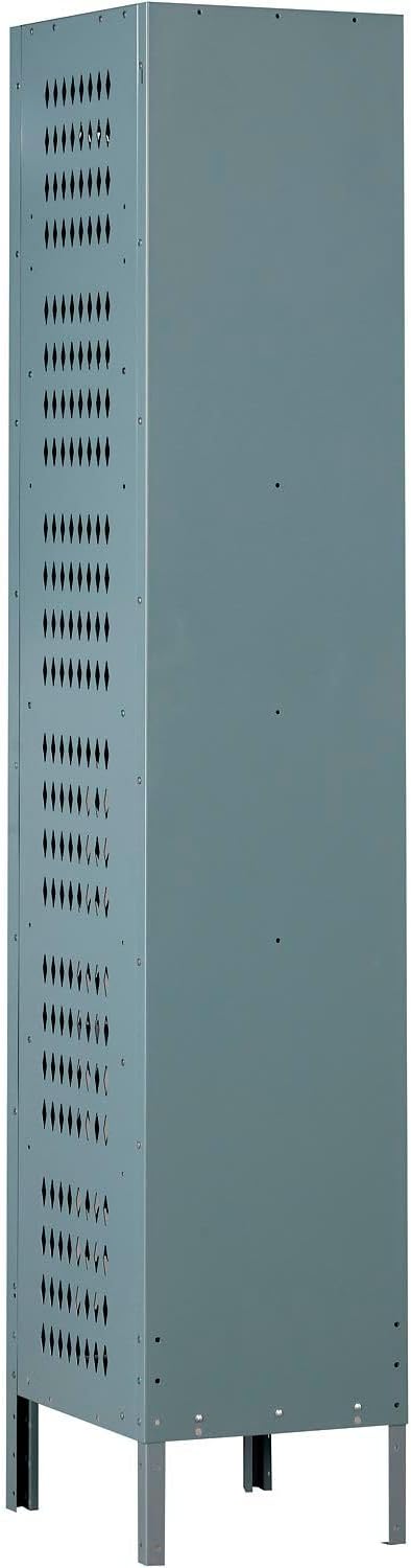 Global Industrial 2-Tier 2 Door Ventilated Locker,15"W x 18"D x 78"H,Unassembled