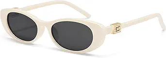 Retro Oval Sunglasses for Women with Small Faces, Vintage Cat-Eye Sun Glasses with Gold Accents AP3754