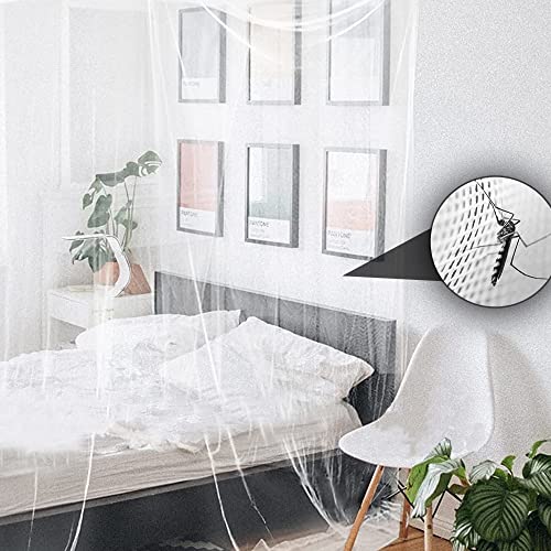 Moustiquaire de lit carré en polyester blanc pour lits simples et doubles