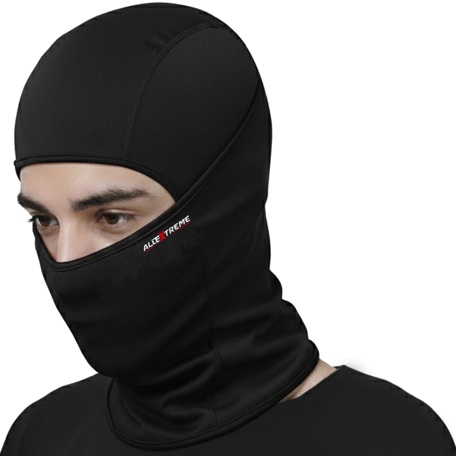 Allextreme Full Face Mask for Riders Anti-Pollution Dust UV Protection Dryfit 9 in 1 Balaclava Helmet Head Cover Liner Bandana for Men & Women Biker Hiking Cycling Protective Bike Riding Gear (Black)