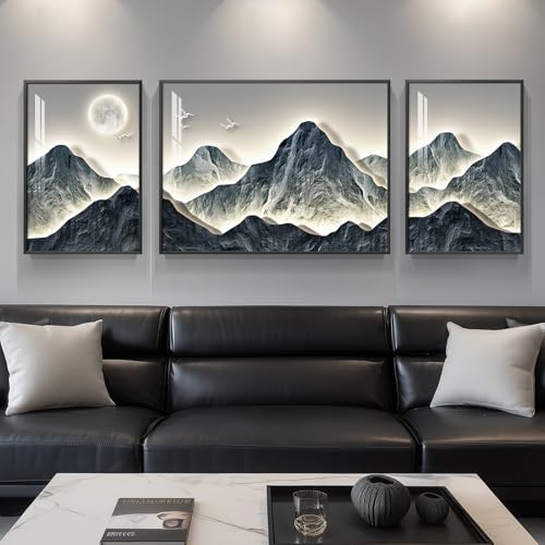 Framed Modern Mountain Wall Art...