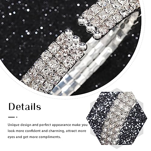 Rhinestone Open Cuff Bracelets Crystal Tennis Bangle Bracelet Prom Party Wedding Bangles Jewelry for Women4
