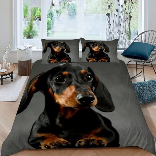 MEVASA Juego de ropa de cama doble de microfibra para adolescentes, color negro, 3D, para cama doble pequeña, 3 piezas, antialérgico, con cremallera, 200 x 200 cm