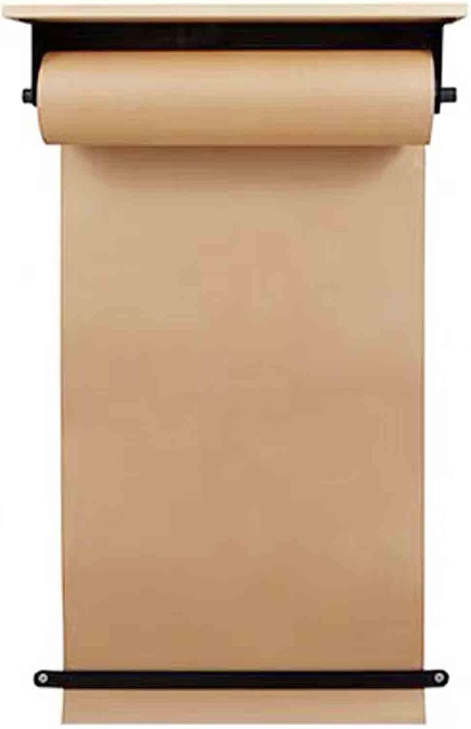 Dozownik papieru rzeźnickiego montowany na ścianie, Dozownik i obcinak do papieru pakowego w rolkach wielu rozmiarach, wielokolorowy, montowany na ścianie(Kraft Paper,70cm/27.5in Wide)