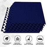 ComFy Mat Gym Flooring Mat, Foam Exercise Mats, Interlocking Puzzle EVA Floor Tiles, Non slip Rubber Cushion For Home Workout, Bonus Adhesives,24"X24"(60x60cm) Navy 6 TILES (24 Square Feet) - Image 4