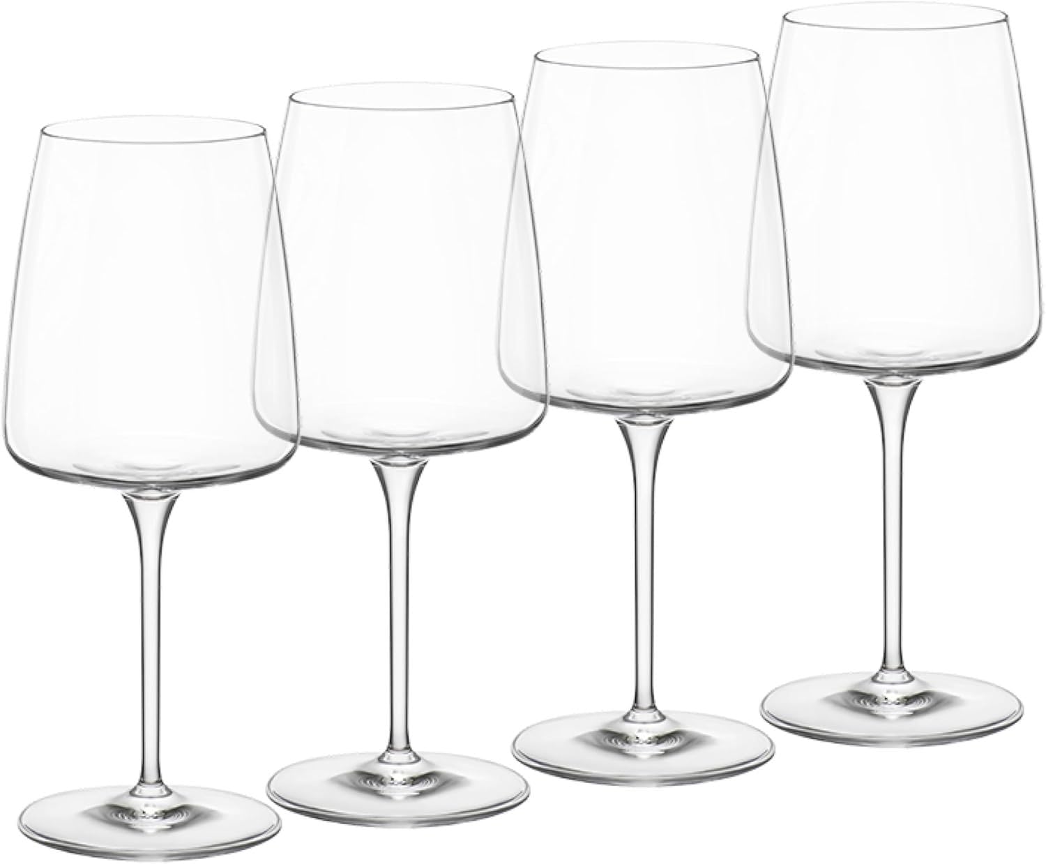 Bormioli Rocco Planeo Red Glass, Set of 4, 15.25 oz, Clear