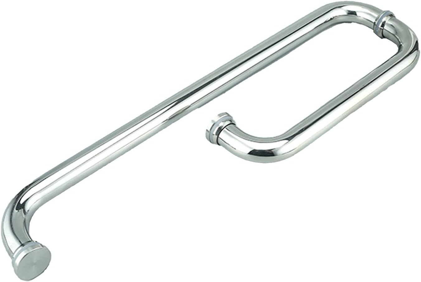 Shower Door Handle Shower Glass Door Handle for Bathroom, Polished Finish 304 Stainless Steel Push and Pull Glass Door Handle Replacement Hardware Set