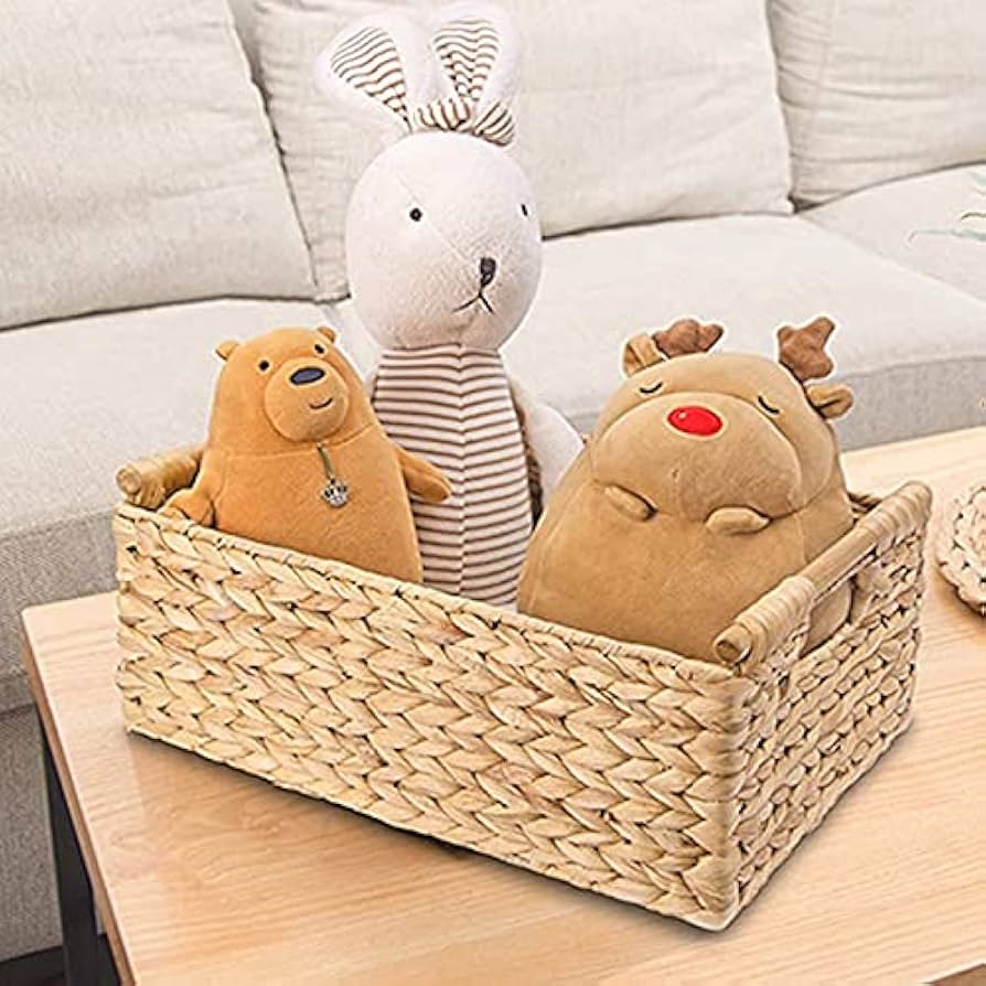 木製八角形バスケット 2本ハンドル付き