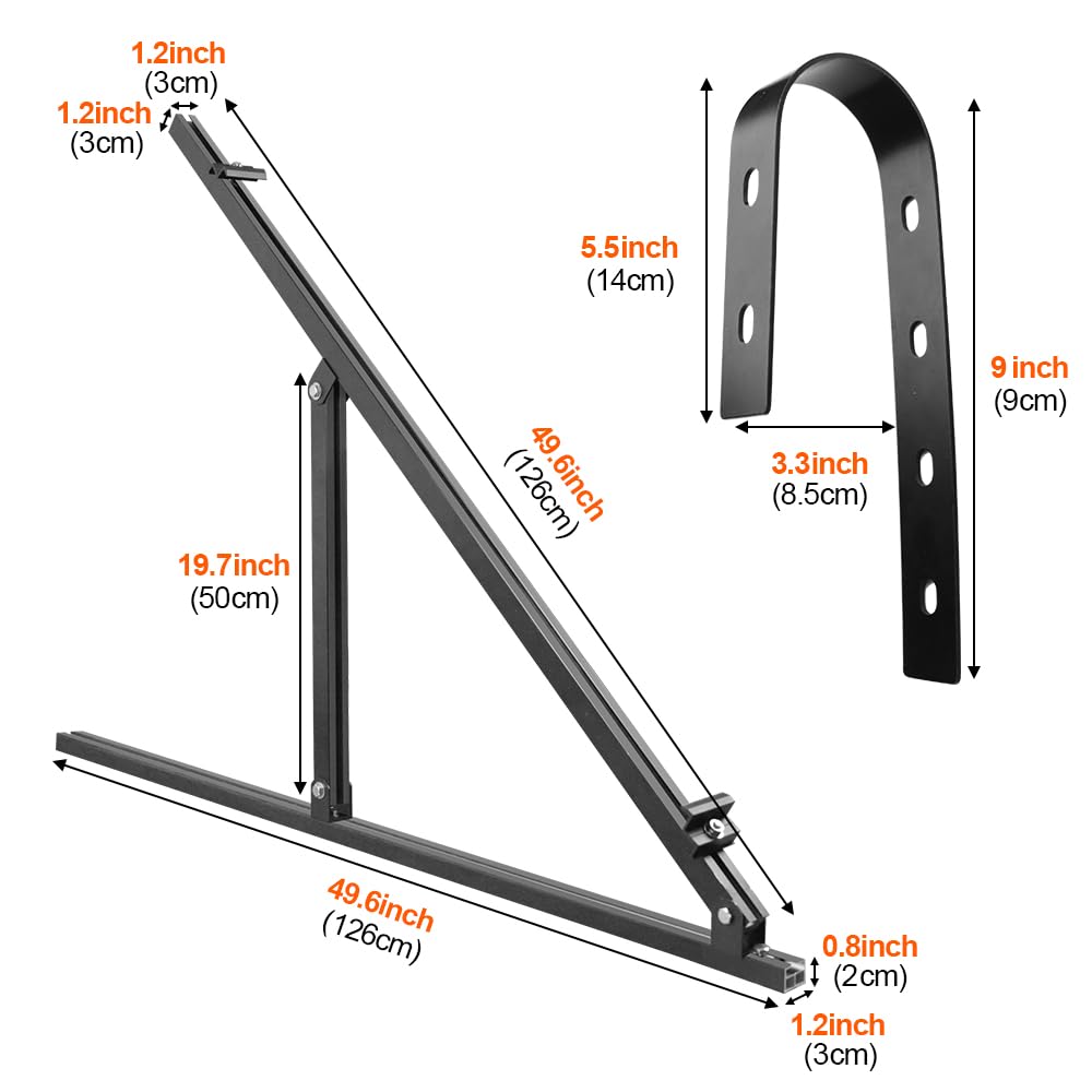 DOKIO Supporto per centrale elettrica da balcone, 126 cm (set da 2 pezzi)
