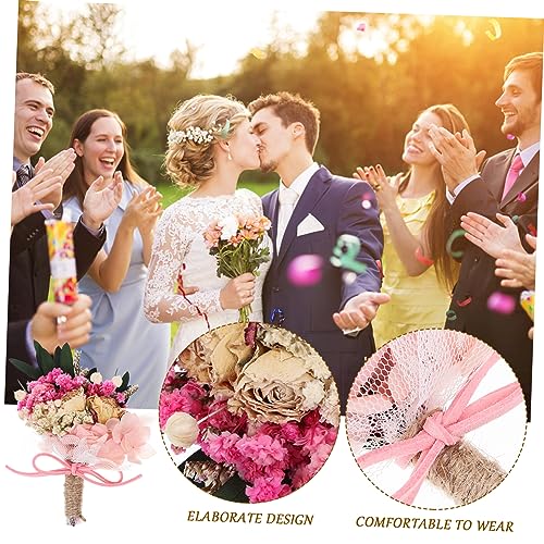 Boutonniere y corsage mini flores secas para boda miniatura 7