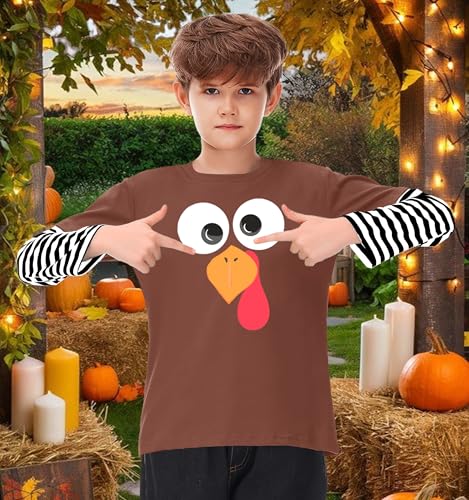 Image of Remimi Unisex Kids Christmas Long Sleeve Shirt Xmas Print Stripe Shirts 2-12 Years