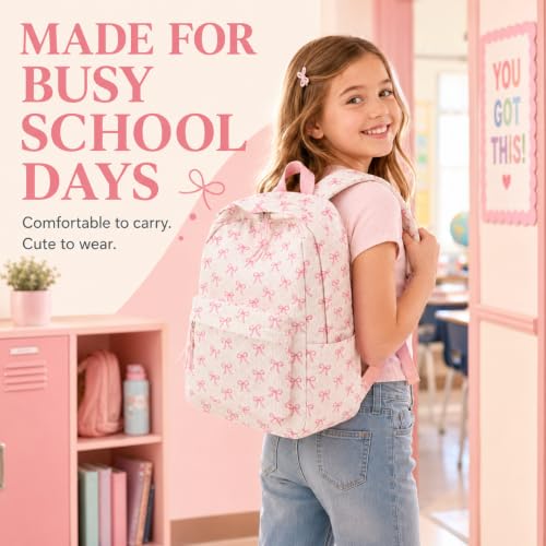 Image of BTOOP School Backpack for Teens Large Corduroy Bookbag Lightweight 15.6 inch Laptop Bag for Girls Women Casual High School College