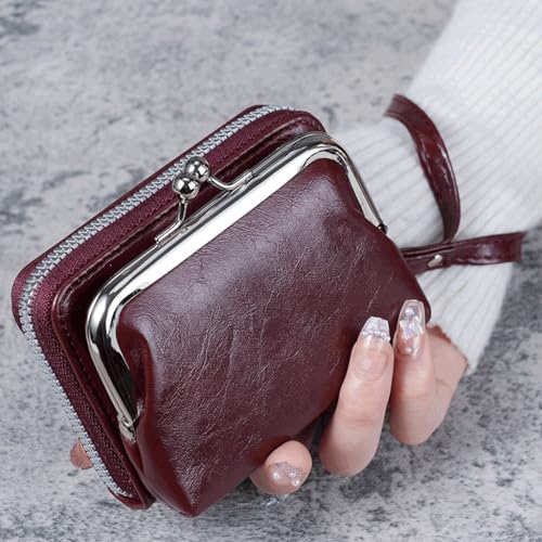 Women Wallets and Purses Leather Money Bag Female Short Hasp Purse Small Coin Card Holders Women Wallet(E)