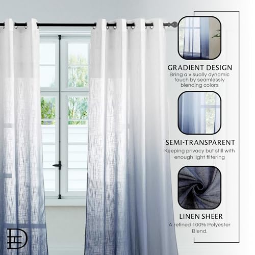 Rideaux semi-transparents noirs de luxe en polyester mélangé - 6