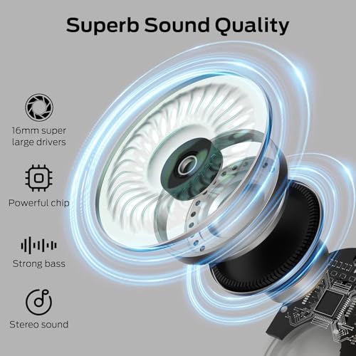 BUGANI OE03 Open Ear Headphones, Bluetooth 5.3 Wireless Headphones, Open Ear Earbuds with Immersive Stereo Sound, Clear Talk, 30H Playtime, Waterproof Sport Earbuds for Running, White - image 3