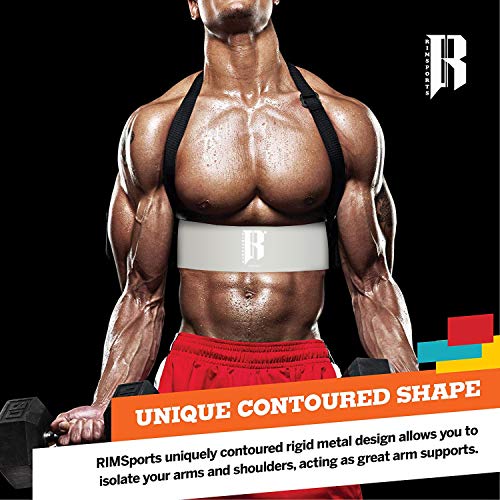 RIMSports Arm Blaster for Biceps and Triceps Arm Blaster for Weight Lifting Bicep Blaster and Bicep Curl Support for Bodybuilding & Weight Lifting Bicep Isolator and Arm Blaster for Biceps(Gray)