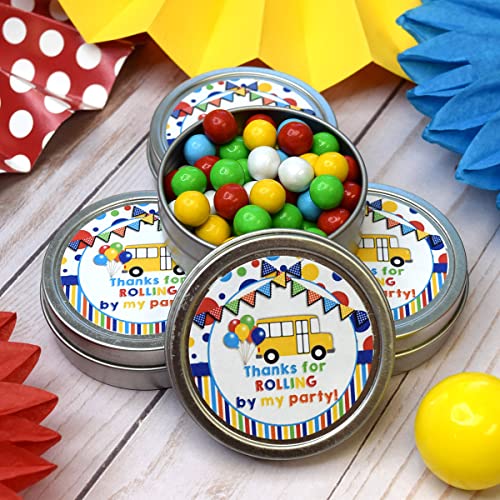 Wheels On The Bus Thank You Sticker Labels, 40 2" Party Circle Stickers By Amandacreation, Great For Party Favors, Envelope Seals & Goodie Bags #TOP5