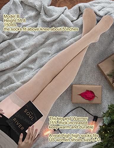 Image of EZFS PLUS Thigh High Socks for Women Extra Long and Thick Over the Knee Cotton Boot Stockings Leg Warmer for Girls