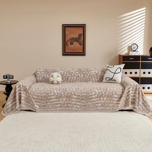 MYSKY HOME Couch Covers for 3 Cushion Couch Sofa, Chenille L Shape Sectional Couch Cover - Pet-Friendly, Machine Washable, Non-Slip Sofa Protector for Dogs, Kids, 71