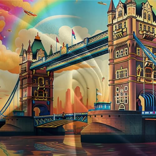 Housse de couette imprimé 3D Pont de Londres en microfibre de qualité supérieure King - 8