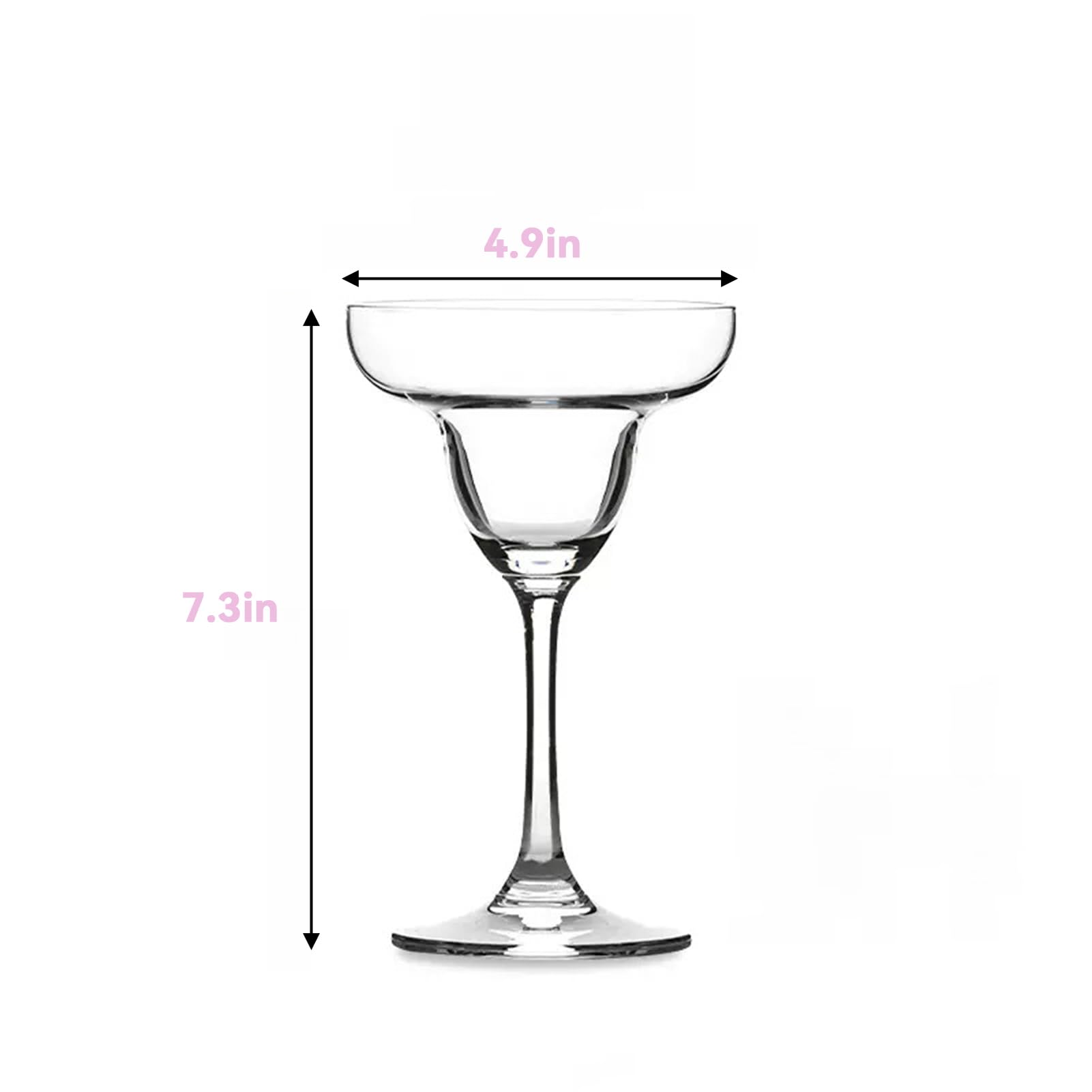 Lot de 25 verres à margarita en plastique transparent, parfaits pour les fêtes, les martinis et les cocktails