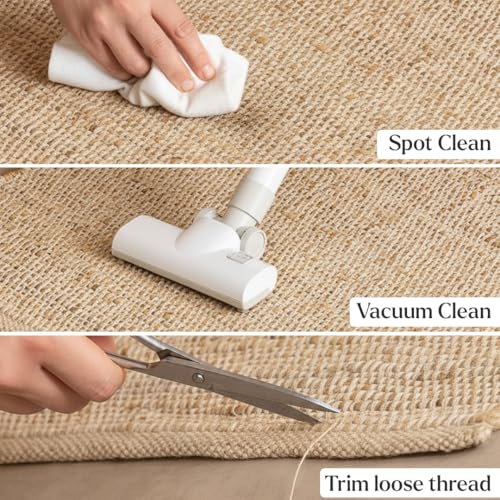 Tapete artesanal HOMEMONDE 8x10 ft de Yute y Algodón miniatura 7