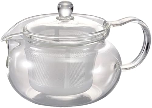 Hario AYAORI CHJMN-45-AY-NW - Tetera de té, vidrio resistente al calor, fabricada en Japón, transparente, capacidad práctica 15.2 fl oz (15.2 fl