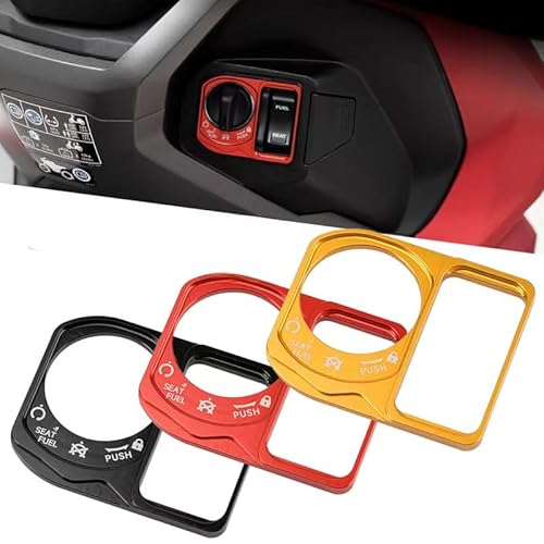 オートバイCNCアルミ修飾電動ドアロックカバー装飾カバーキーカバースイッチカバーfor ホンダ リード125 JK12 LEAD125 LEAD 125 適用 バイク シャッターキーカバー (Red)