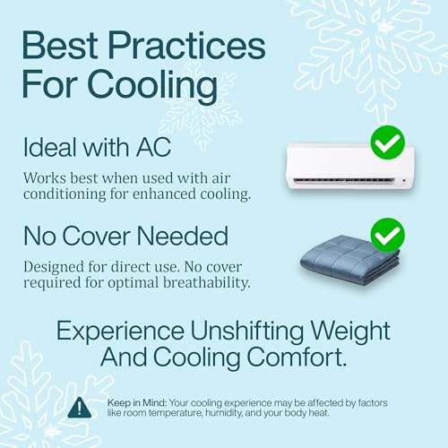 Image of HomeSmart Cooling Weighted Blanket King Size 50 lbs, Designed with Hi-Tek Stay Cool Fabric, Machine Washable, Also Fits California King Beds, Very Heavy