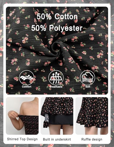 Image of EG CHRIS G Summer Dresses for Women Strapless Tube Top Mini Dresses Beach Boho Sundress 2025