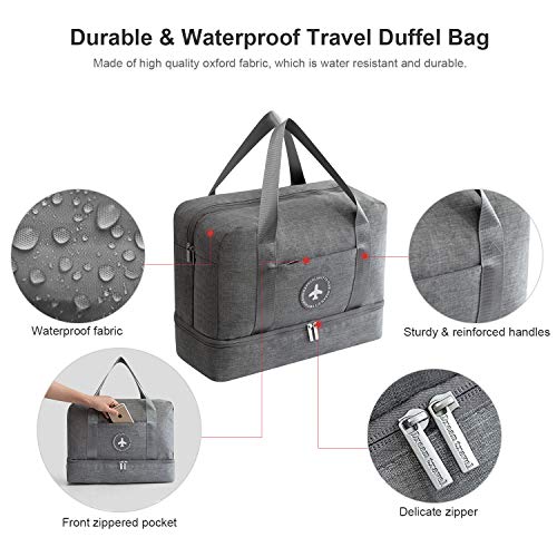 DTNO.I Sports Gym Bag, Small Travel Duffel Bag with Wet Pocket & Shoes Compartment, Packable Travel Luggage Bag Gym Duffle Bag for Men and Women - Image 4