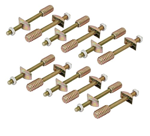 Antrader Metal Furniture Connecting Fitting Threaded Rod Connector with Half-Moon Nut Assembly Bronze