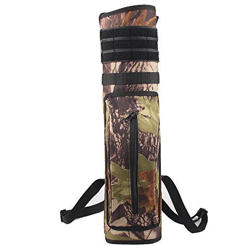 XTACER Heavy Duty Arrow Tactical Quiver Hunting Training Archery Arrow Target Quiver Holder Shoulder Bag Pouch, Back Quiver with Molle System (CAMO)