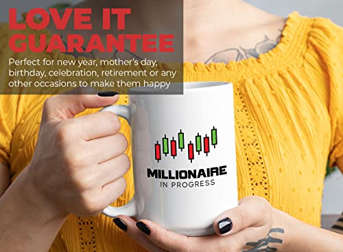 Bubble Hugs Stock Trader Coffee Mug 15oz White - Millionaire in Progress - Trading Inspirational Day Trader Stock Market Brokers Market Digital CurrencyÖ - Image 8