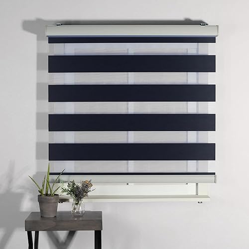 Miniatura 3 de Persianas opacas sin cordones para ventanas, enrollables y persianas de cebra, de doble capa, para filtrar la privacidad, fácil instalación
