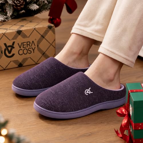 VeraCosy Women's Two-Tone Slippers Soft Memory Foam Indoor Outdoor Shoes - Image 3