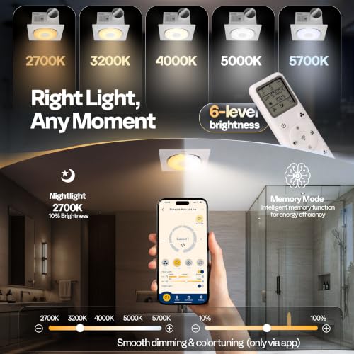 Image of VIVOHOME APP Control Bathroom Exhaust Fan with Bluetooth Speaker, 160CFM