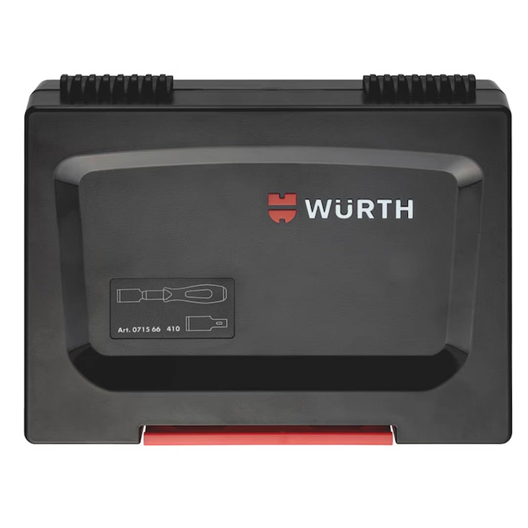 Würth PU-Schaber Set 83 Teile Hochwertiges Schaber-Set zum Entfernen von Kleberesten 071566410 mit 2 PU Schabergriffen, 80 Klingen im ORSY Systemkoffer 4.2.1