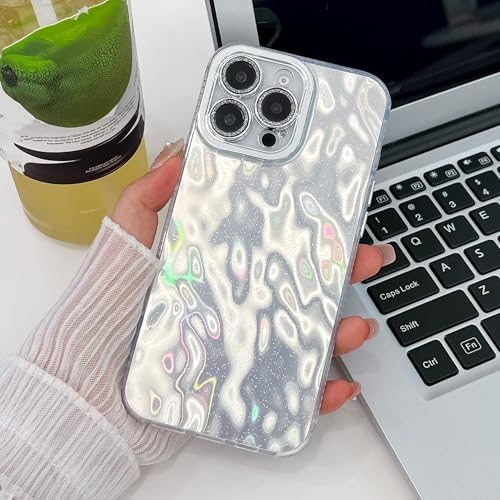 Coque polycarbonate iPhone 13 Pro rigide et scintillante pailletée argent