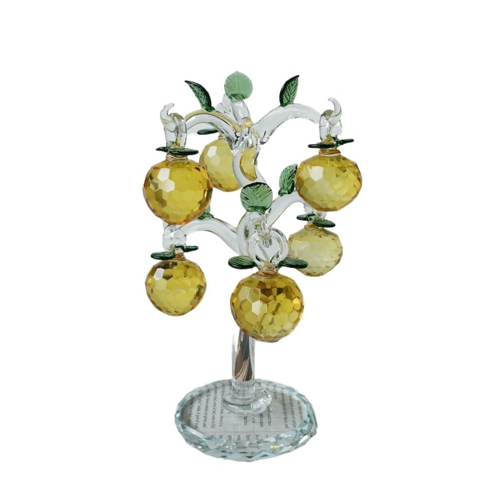 Huffa 30-6Hangingappletree-Yellow Crystal Fortune Tree Pineapple Ornament For Home Decor
