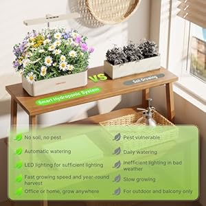 Hydroponics Growing System Kit 12 Pods, 24W LED Grow Light Indoor Garden, 4L Water Tank with Quiet Pump, Adjustable Height Herb Garden Planter Indoor Kit, Gardening Gifts, Beige Hydroponics Growing System Kit 12 Pods 24W LED Grow Light Indoor Garden 4L Water Tank with Quiet Pump Adjustable Height Herb Garden Planter Indoor Kit Gardening Gifts Beige